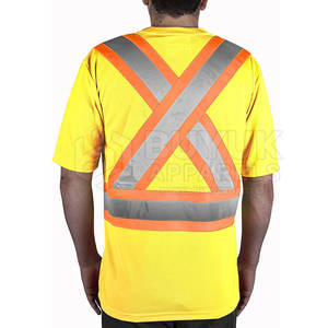 Chemise de travail de sécurité à manches courtes haute visibilité respirante 100% polyester légère protection incendie pour les chantiers de construction - Product Image 4