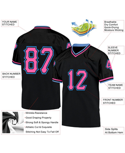 Custom Made American Football Jerseys Unisex High Quality Plus Size 100% Polyester Mesh Digital Printing Front V-<b>neck</b> 2026 Sale - Product Image 4
