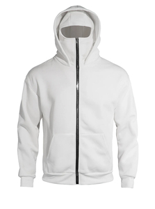 Sudadera con capucha y cremallera completa a prueba de viento para hombre, con cubre rostro, de color sólido, para actividades al aire libre. - Product Image 2