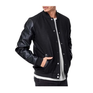 Men's Black Varsity <b>Jacket</b> Hooded Reversible Streetwear Turn-down Collar Single Button Wool Liner Casual Regular Fit <b>Winter</b> Wear - Product Image 1