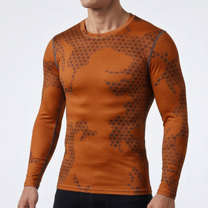 Custom Logo <b>Compression</b> <b>Shirt</b> <b>Men</b> Athletic Wear Long Sleeve Gym Clothing Supplier - Product Image 1