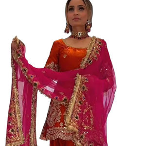 Salwar Kameez Pakistaní de Lujo para Mujer, con Bordado Pesado en Relieve, Traje de Diseñador para Fiestas y Eid, con Dupatta, en Stock - Product Image 1