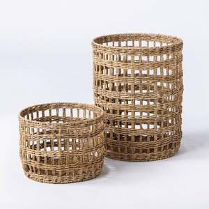 Custom Handwoven Natural Rattan Eco-Friendly Storage <b>Basket</b> with Handle <b>Large</b> Round Design for Living Room & Bedroom Storage - Product Image 4