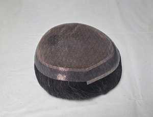 Australia Model Men's Remy Human Hair Toupee <b>Wig</b> with Prosthesis Capillary System - Product Image 5