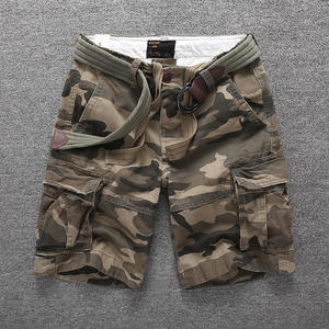 Shorts cargo camouflage pour homme, 100% coton toile respirant, taille mi-haute avec poches, style décontracté Bermuda - Product Image 2