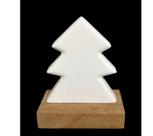 Farmhouse Handmade Crafts High Quality Eco-Friendly White Painted Dust Weather Resistant Christmas Ornament Mini Rustic Wooden - Product Image 1
