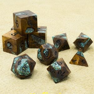 TimberGlow Resin <b>Dice</b> <b>Set</b> NobleCraft Gaming <b>Dice</b> Collection CrystalCore Wooden <b>Dice</b> FusionEdge <b>Dice</b> <b>Set</b> - Product Image 1