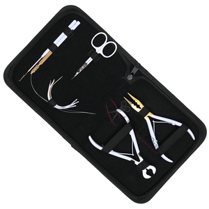 White Hair Extension <b>Tools</b> <b>Kit</b> Crimping Plier Nail Tip Cutter Hair Extension Installation Hook loop Stainless Steel Scissor - Product Image 1