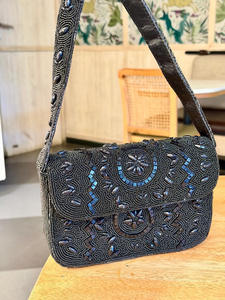 Sac à main perlé pour femme, style bohème, motif géométrique, fermeture à rabat, bandoulière unique, durable, pour usage quotidien - Product Image 4
