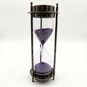 Modern Luxury Handcrafted Brass <b>Sand</b> <b>Timer</b> Decorative Nautical Glass Hourglass for Anniversary Wedding Gift & Living Room Decor - Product Image 5