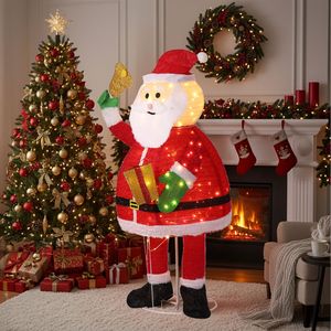 Decorazioni Natalizie da Giardino con Babbo Natale Illuminato da 1,8 Metri che Tiene una Campana, 200 LED Bianco Caldo, Decorazioni Gonfiabili Natalizie da Esterno - Product Image 6