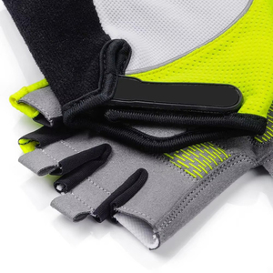 Gants de cyclisme mi-doigts en néoprène gris et noir, respirants, avec fermeture auto-agrippante, unisexe, pour sports d'hiver - Product Image 4