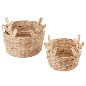 Panier en jacinthe d'eau avec accents en forme d'oreilles de cerf, panier de rangement fait main, vente en gros, écologique, fabriqué au Vietnam - Product Image 2