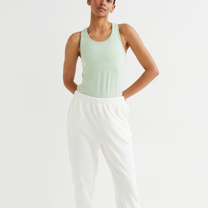 Pantalones de chándal y joggers de mujer, corte bootcut, hasta la rodilla, tiro medio, de algodón, con bolsillos, ecológicos, suaves, ligeros, informales - Product Image 2