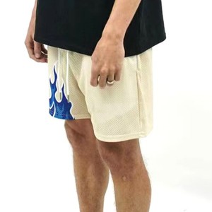 2026 Mens Flame Sublimation Printed Customized Mesh Shorts Trendy Streetwear Quick Dry Shorts Summer Casual Gym and Beachwear - Product Image 6