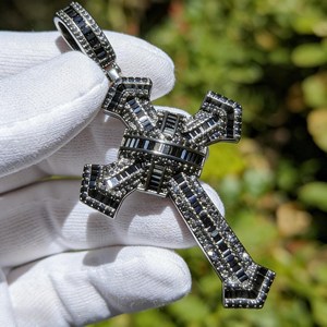 <b>Cross</b> <b>Charm</b> Pendant Hip Hop Jewelry Yellow - White Gold Plated 925 Sterling Silver Pass Diamond Tester Moissanite Iced Out Penda - Product Image 5