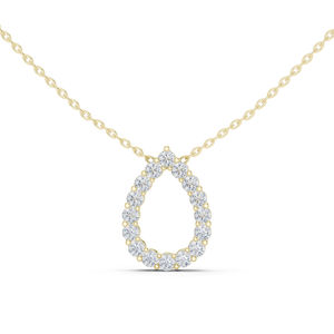 จี้เพชรทรงกลมทองคำขาว 14K สำหรับผู้หญิง |   การตั้งหมั้น |   เพชรที่เพิ่งเพาะเลี้ยง - Product Image 3