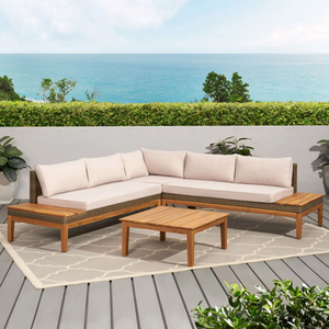Conjunto de Muebles de Jardín Modulares en Oferta, Sofá de Exterior de Teca Contemporáneo para el Hogar y el Jardín - Product Image 5