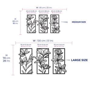 Conjunto de 3 piezas de arte mural de metal con acabado dorado y diseño floral, ideal para la recepción de oficinas, inauguración de casas y como regalo. - Product Image 6