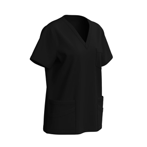 Haut d'hôpital personnalisé en tissu polaire 100% coton de haute qualité, couleur unie, col en V, pour détection d'aiguilles - Product Image 3