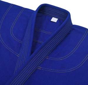 Conjunto de Kimono Azul para Jiu Jitsu Brasileño, 100% Algodón, Corte Regular, con Cinturón Blanco Incluido, Talla Adulto - Product Image 3