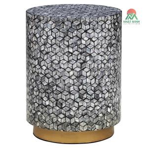 Table basse moderne en métal avec motif géométrique en forme de cube et base dorée pour le mobilier de salon - Product Image 1