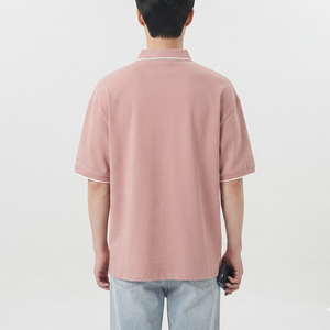 OEM Golf Polo Embroidery Logo Unisex High-quality <b>Combed</b> Cotton Polo Shirt Wholesales Anti-Wrinkle Pink Short Sleeve Polo Shirts - Product Image 2