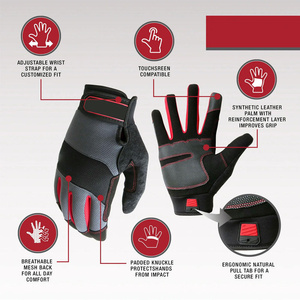 Gants de travail mécaniques en cuir synthétique Amara, haute performance, protection personnelle, résistants à la chaleur, durables - Product Image 6