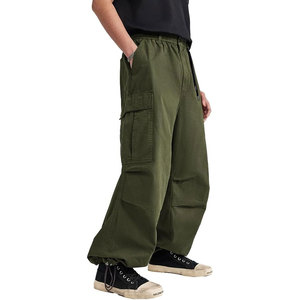 Pantalon cargo pour homme, style streetwear tendance, coupe décontractée, multi-poches, coton confortable, vêtements décontractés pour l'extérieur - Product Image 3