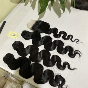 Mèches brésiliennes naturelles body wave, couleur naturelle, avec Closure, Extensions de cheveux, meilleure vente - Product Image 6