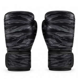 Gants de boxe professionnels pour hommes en cuir véritable personnalisables couleur violet noir de haute qualité design de créateur 16 oz - Product Image 5