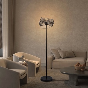 Lampe de sol de luxe avec base en marbre et cadre doré pour l'éclairage des villas et des halls d'hôtels - Product Image 2