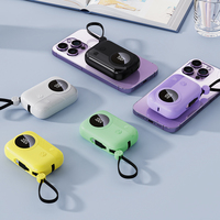 Batterie externe à charge rapide 22,5 W avec câble intégré, portable, 10000 mAh, 20000 mAh, mini batterie externe double 21700 avec cordon