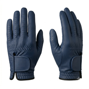 Golf <b>Gloves</b> Genuine Leather Blue Breathable Hook And Loop Closure Unisex Sports Use Premium Golf Hand <b>Glove</b> With <b>Moisture</b> - Product Image 1