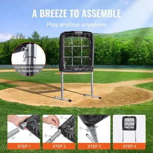 Attrezzatura per Allenamento Baseball e Softball 28"x27" con 9 Fori, Robusta e Regolabile in Altezza, per Pratica di Battuta e Lancio - Product Image 6