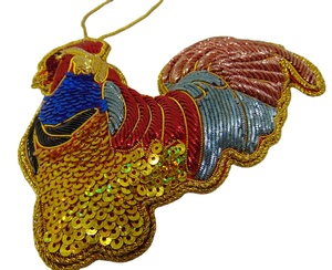 ของตกแต่งต้นคริสต์มาสรูปไก่สวยงาม ขายดี คอลเลคชั่นล่าสุดจากอินเดีย งานปักประณีต - Product Image 1