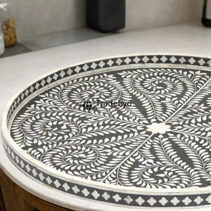 Bandeja de Servir Móvil de Lujo Hecha a Mano con Incrustaciones de Hueso, Decoración Elegante para Mesa de Centro por Tradebyd - Product Image 3
