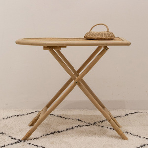 Kids handmade pretend play toys natural rattan ironing board set small size iron toy for little girls - Product Image 3