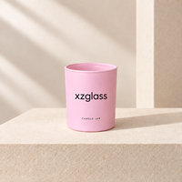 Bocal à bougie en verre rose pulvérisé, 200 ml 300 ml, pot à bougie pour hôtel, bocal à bougie avec logo sérigraphié