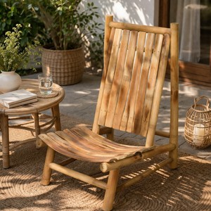 Silla de Bambú para Exteriores, Silla Baja de Bambú Natural, Muebles Ecológicos para Jardín, Patio, Resort, Hotel - Product Image 1