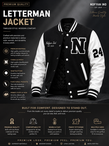 เสื้อแจ็คเก็ต Letterman ปักโลโก้ตามสั่ง ขายส่ง |   ผู้ผลิตเสื้อแจ็คเก็ตวาร์ซิตี้บอมเบอร์ |   แจ็คเก็ต OEM ODM แบรนด์ส่วนตัว |   งานปักคุณภาพพรีเมียม - Product Image 3
