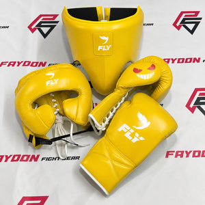 Nuevo conjunto de boxeo personalizado Dark Green Fly para entrenamiento con guantes de sparring con cordones y protector ajustable para cabeza e ingle. - Product Image 3