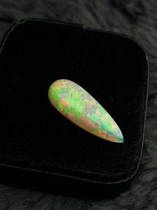 Opale d'Éthiopie naturelle, cabochon taille poire, opale de feu multicolore, pierre précieuse lâche chatoyante, sans traitement, pour la joaillerie - Product Image 2