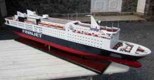 Modelo de Barco de Madera GTS FINNJET CRUISE FERRY, Pintado al Estilo Europeo, Artesanía Náutica, Decoración Rectangular para el Hogar, Regalo, Vietnam - Product Image 5