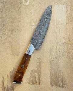 Nouveauté : Ensemble de couteaux de chef professionnels en acier Damas forgé à la main, 4 pièces, manche en olivier, tranchant comme une lame de rasoir, 58 HRC, étui en cuir - Product Image 2