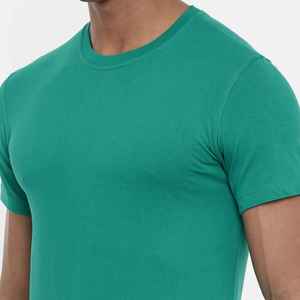<b>Men's</b> Solid <b>Green</b> Slim Fit Cotton <b>T</b>-<b>Shirt</b> O-Neck Short Sleeve Casual Jersey Knit <b>Men</b> Customized Logo <b>T</b>-<b>Shirts</b> Manufacturer OEM - Product Image 5