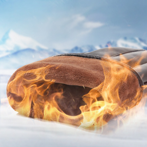 Gants d'hiver en cuir pour vélo, longueur poignet, thermiques, non doublés, style décontracté, compatibles écran tactile, pour le sport, les fêtes et l'usage quotidien - Product Image 4