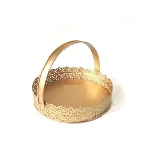 Metal <b>Basket</b> With Premium <b>Gold</b> Plated for <b>Storages</b> Custom Size Best Quality Metal Fruit <b>Basket</b> for Home, Hotels & Restaurants - Product Image 1