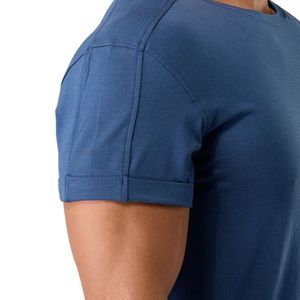 T-shirt Homme Bleu Royal Coupe Musclée en Coton Premium Col Rond Athlétique Entraînement Gym Fitness Sportswear Décontracté Haut de Gamme - Product Image 4