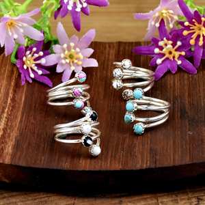 Wild Horse Blue Mohave Turquoise Ring 925 <b>Sterling</b> <b>Silver</b> Spiral <b>Wire</b> Wrap Band Handmade - Product Image 6
